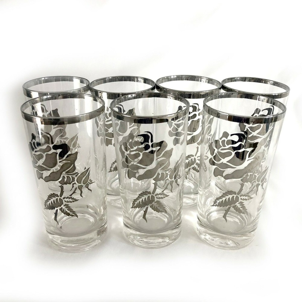 Vintage Mid Century Modern Glasses Highball 12 oz. Set of 7